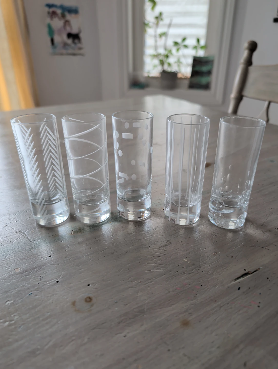 Set of 5 Decorative Shot Glasses