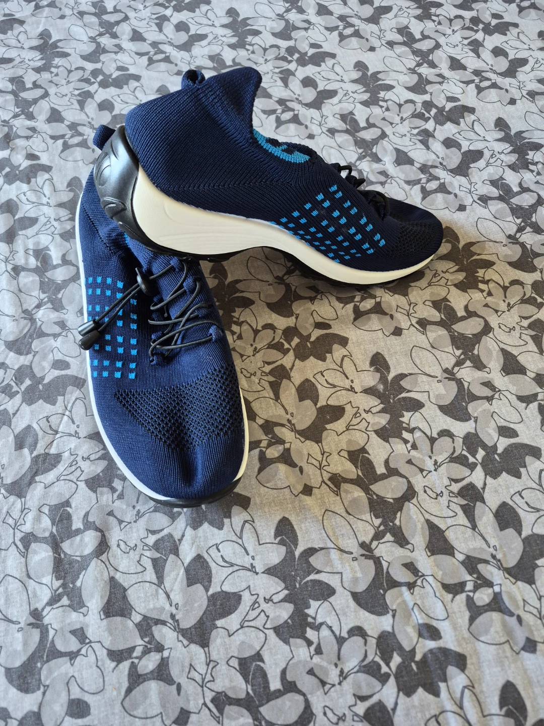 Blue Knit Sneakers
