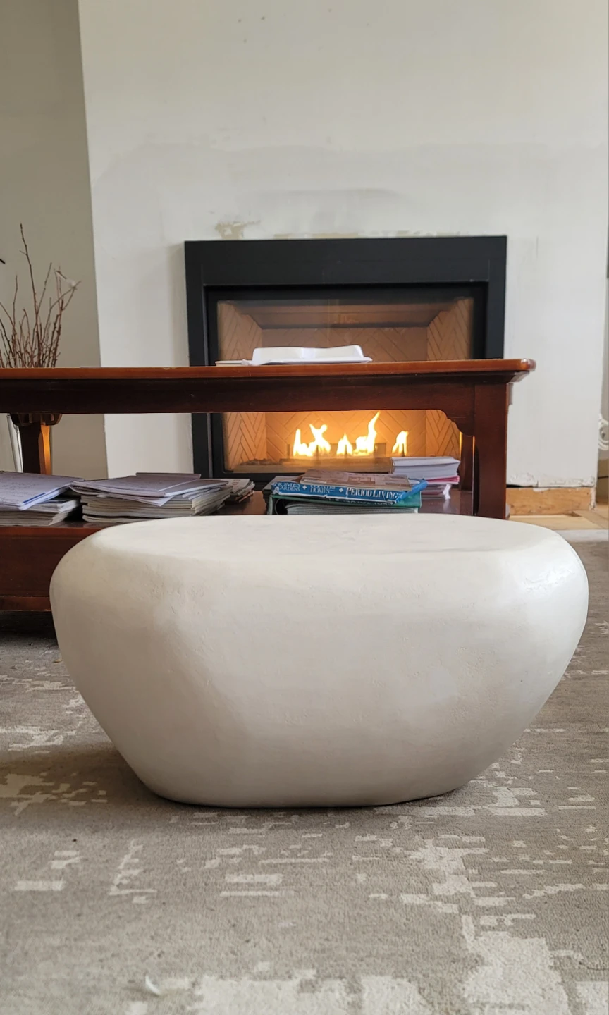 Organic Microcement Coffee Table - Natural Cement Color - photo 2
