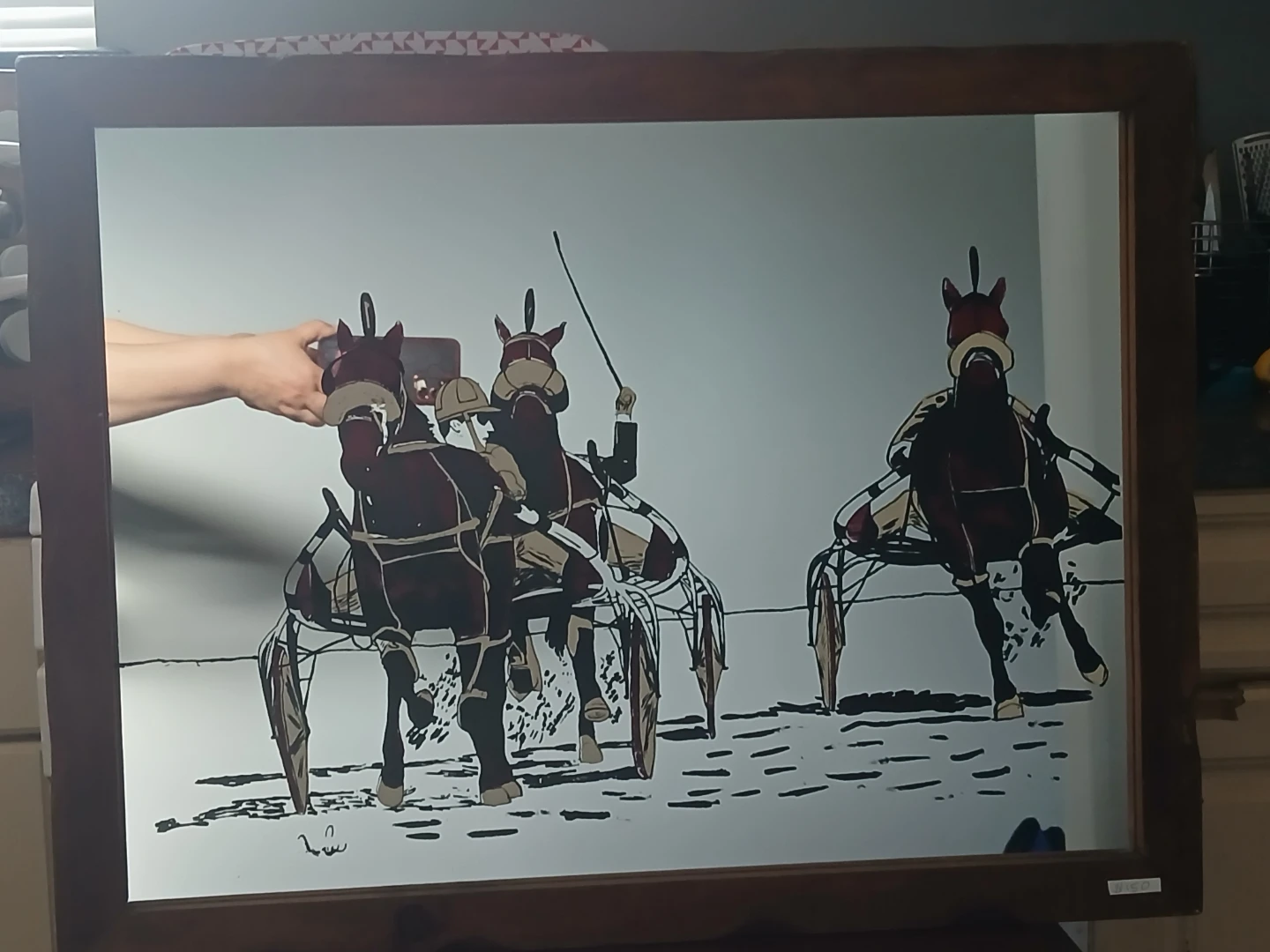 Vintage Horse Racing Mirror