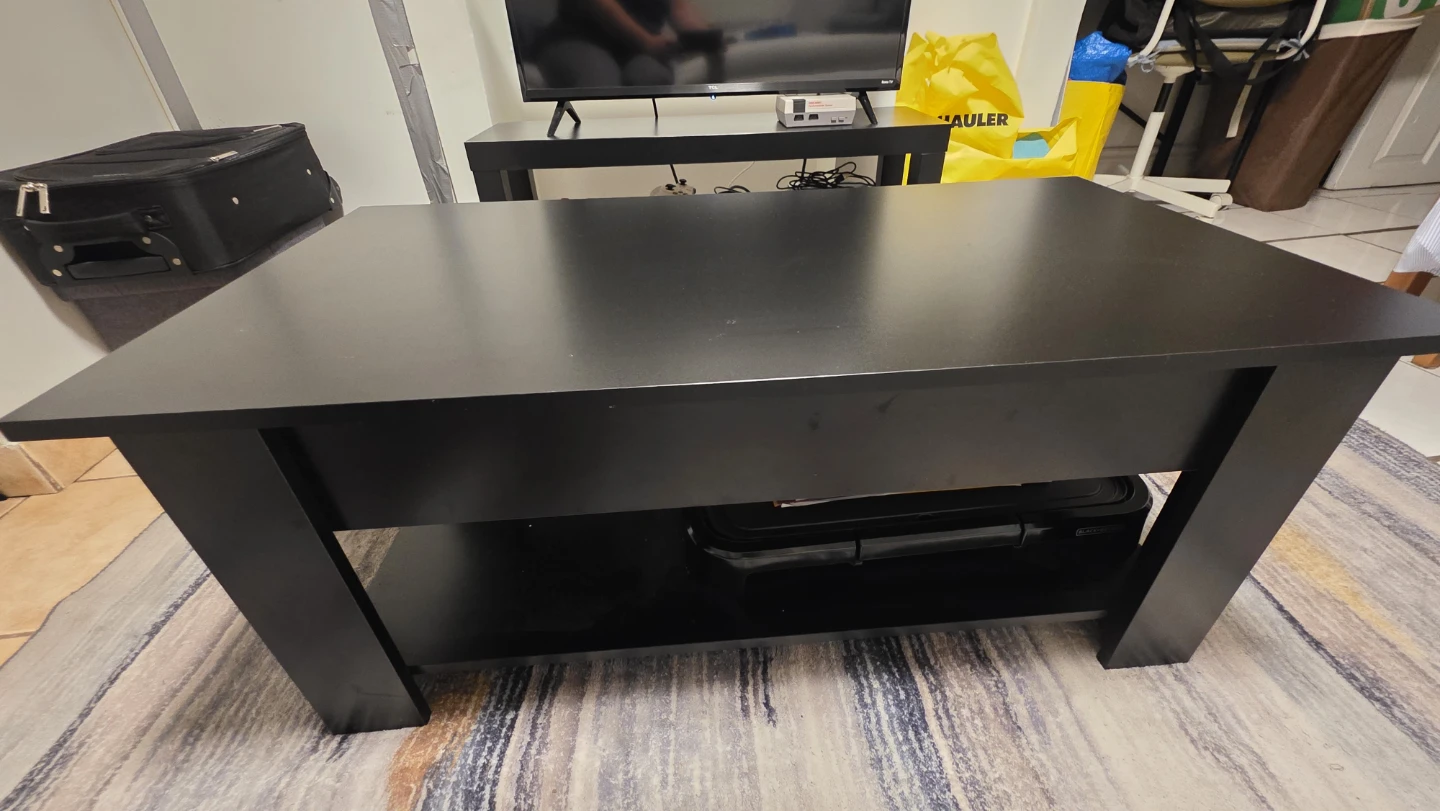 Black lift top table