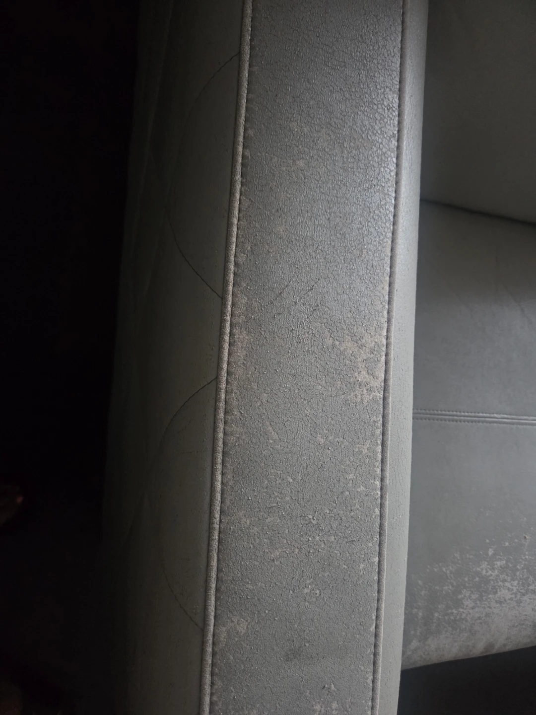 Light Gray Leather Sectional Sofa - photo 3