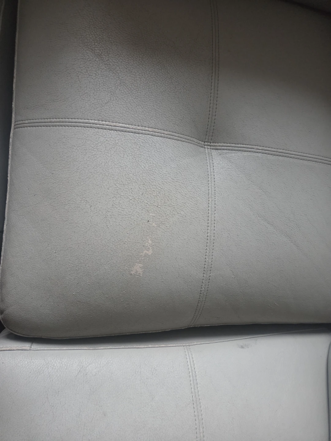 Light Gray Leather Sectional Sofa - photo 4
