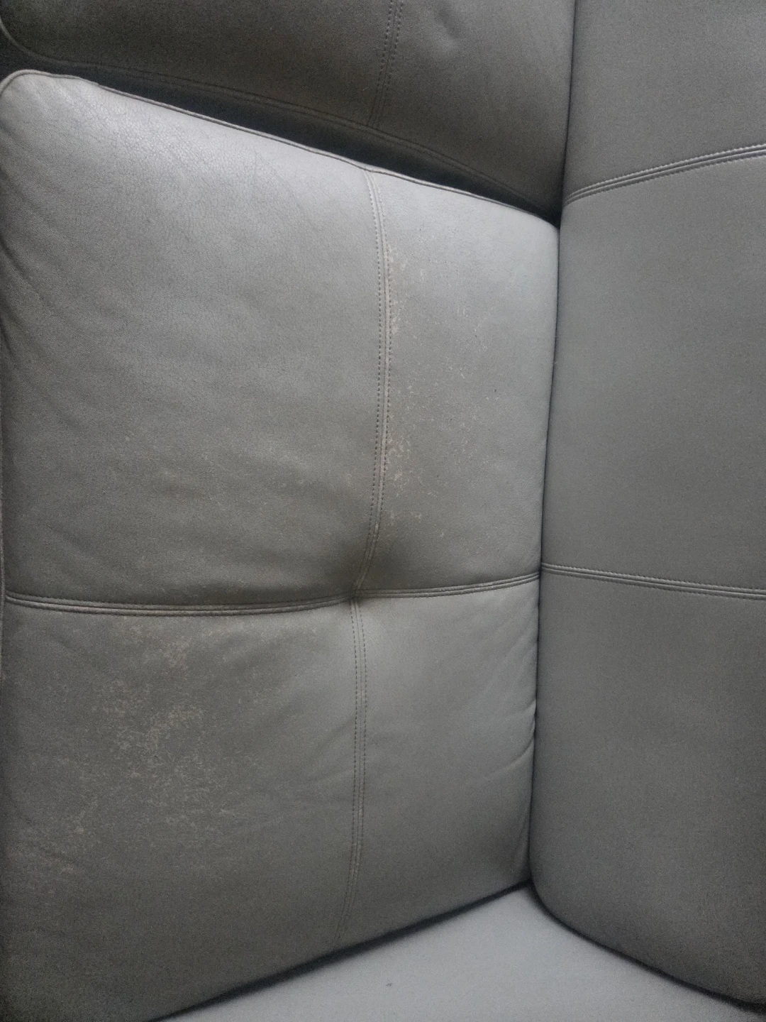 Light Gray Leather Sectional Sofa - photo 5