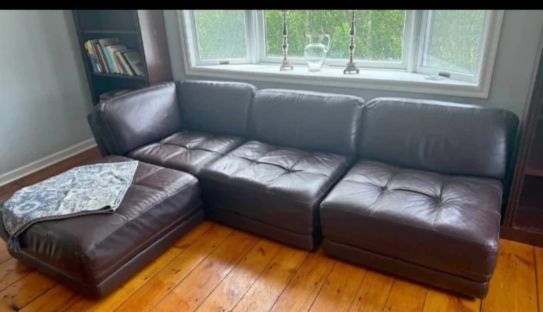 Dark Brown modular Sofa with Ottoman - photo 2