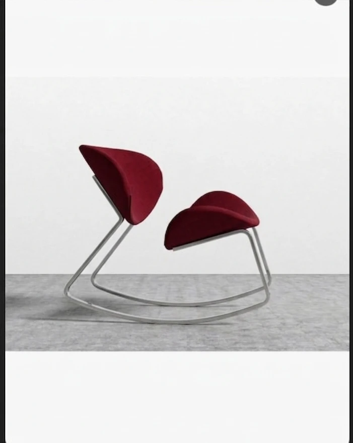 Aurelle  Mid century Red Rocker Chair - photo 3