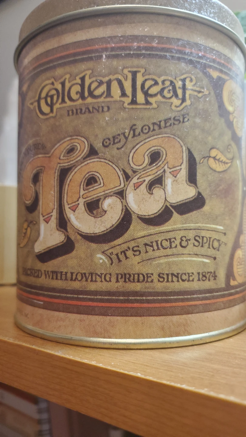 Golden Leaf Ceylonese Tea Tin - photo 3