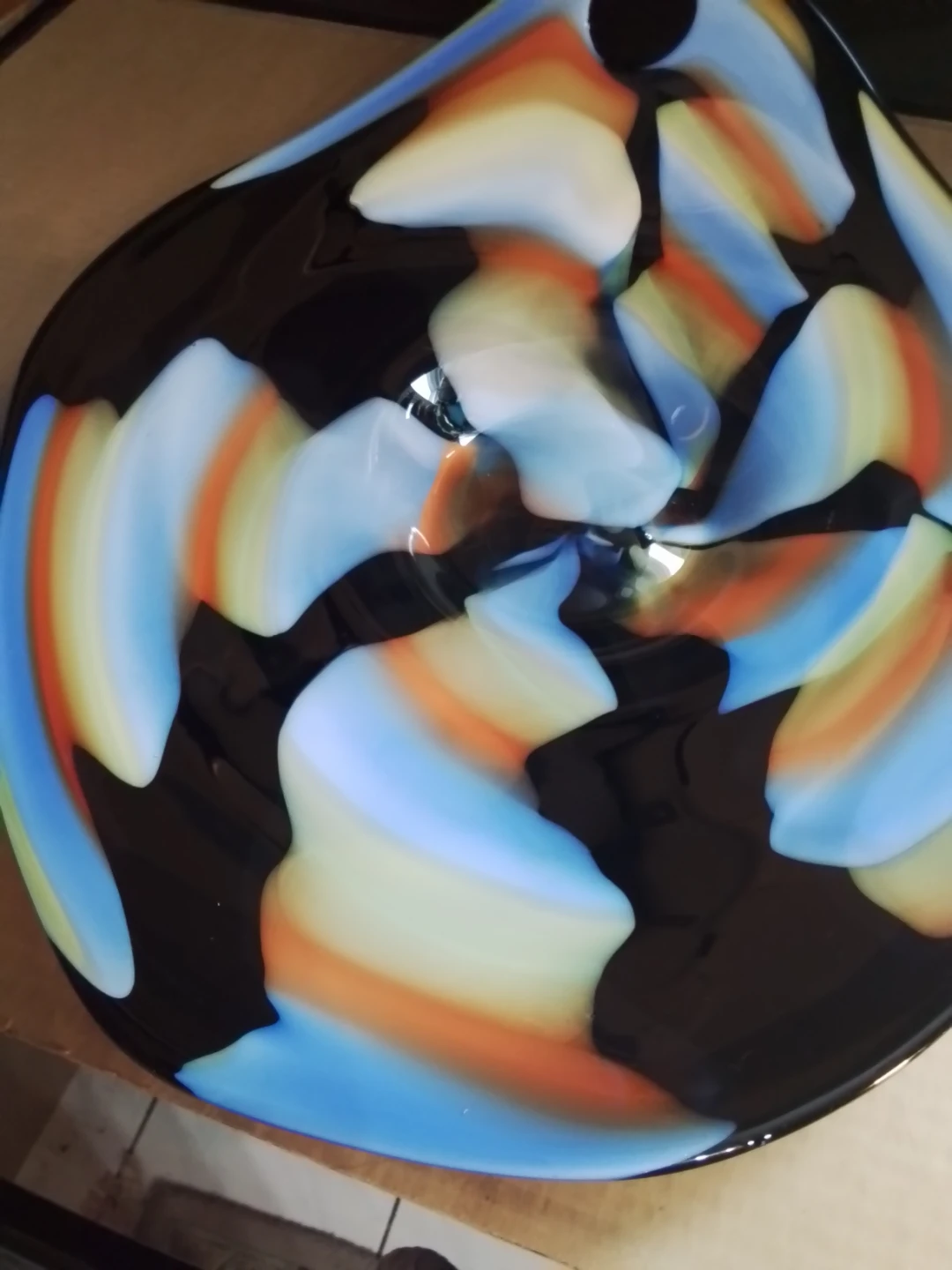 Decorative Swirl Art Glass Bowl Dish - photo 5