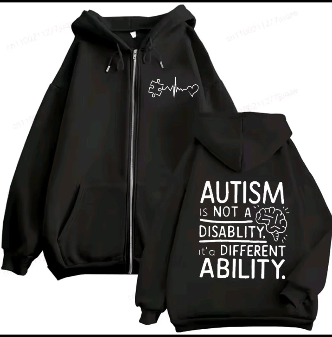 New!!! Black Autism Awareness Zip-Up Hoodie - photo 4