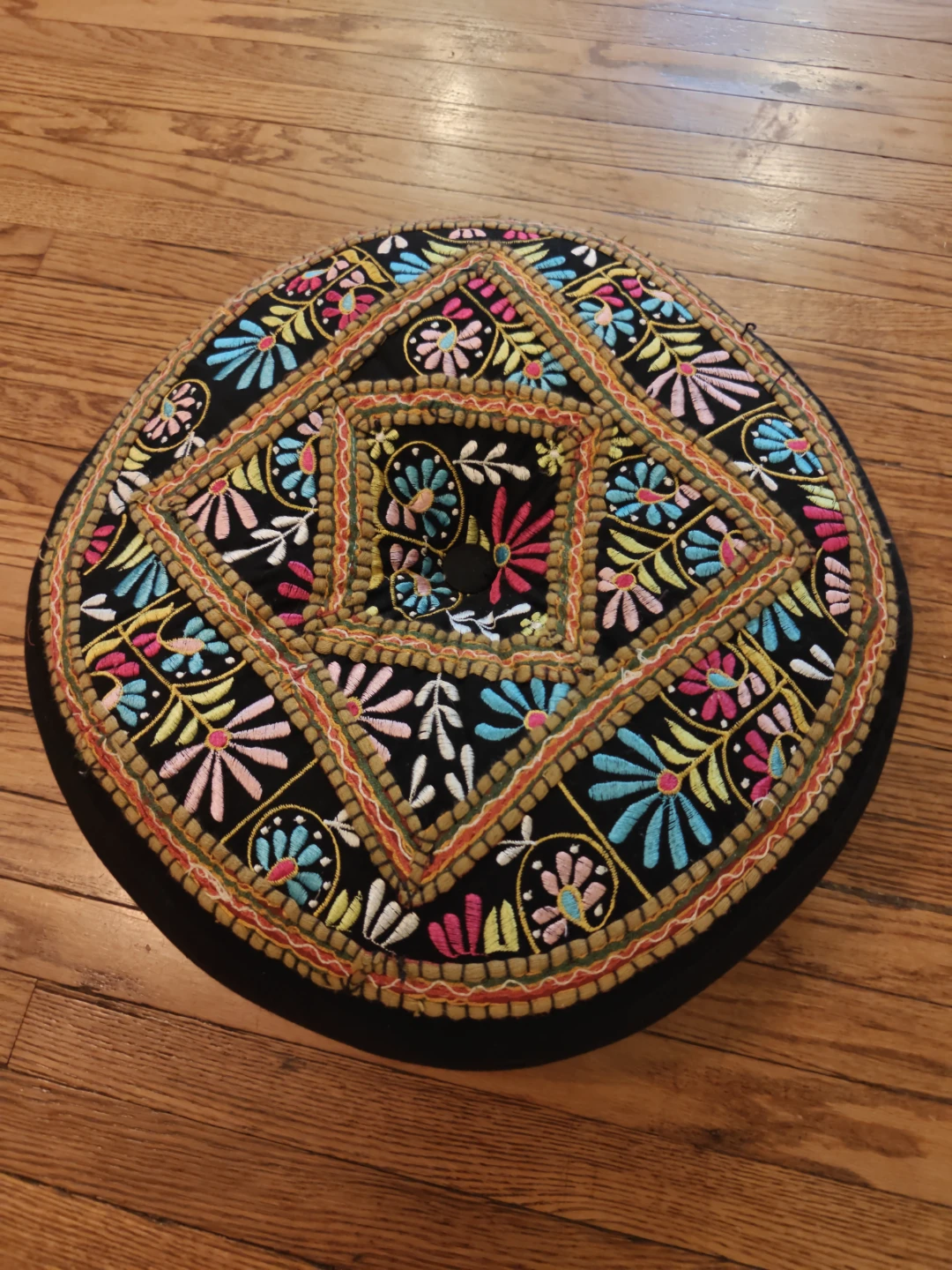 Round Embroidered Floor Pillow Cushion