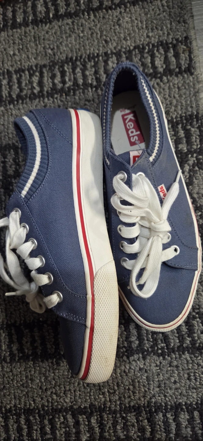 Keds Blue Canvas Lace-Up Sneakers,  Size-6 - photo 2