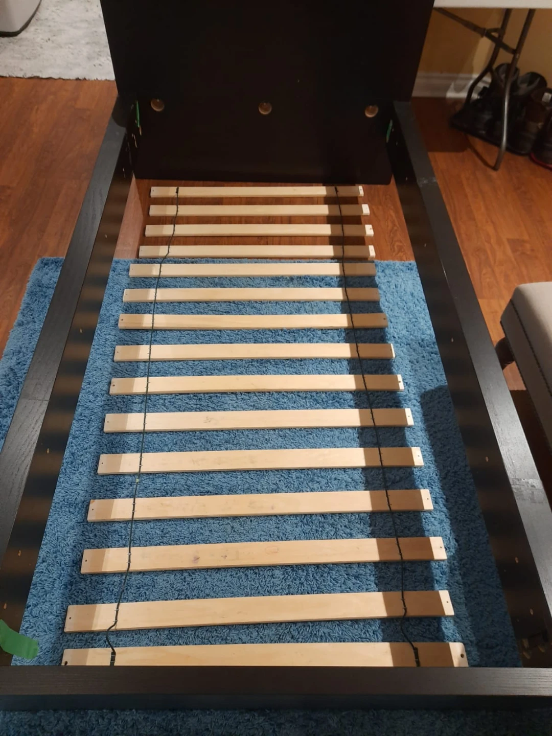 Bed Frame (without mattress)- Dark Brown - Twin Size - photo 2