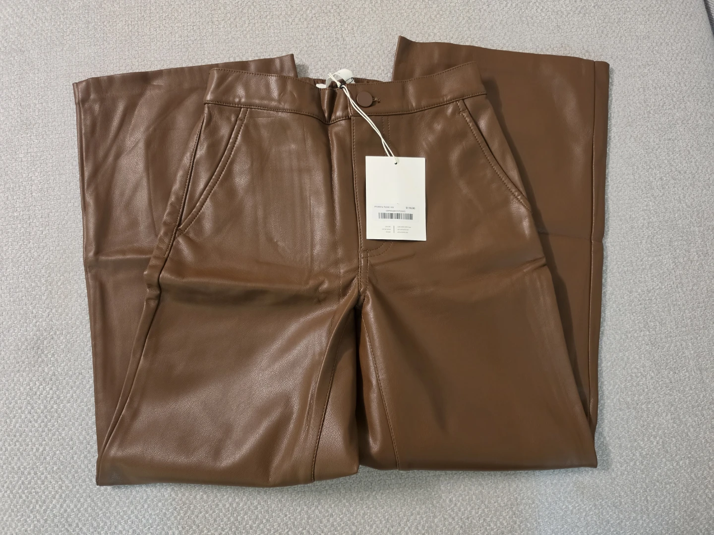 Oak + Fort Brown Leather Pants - Size XXS