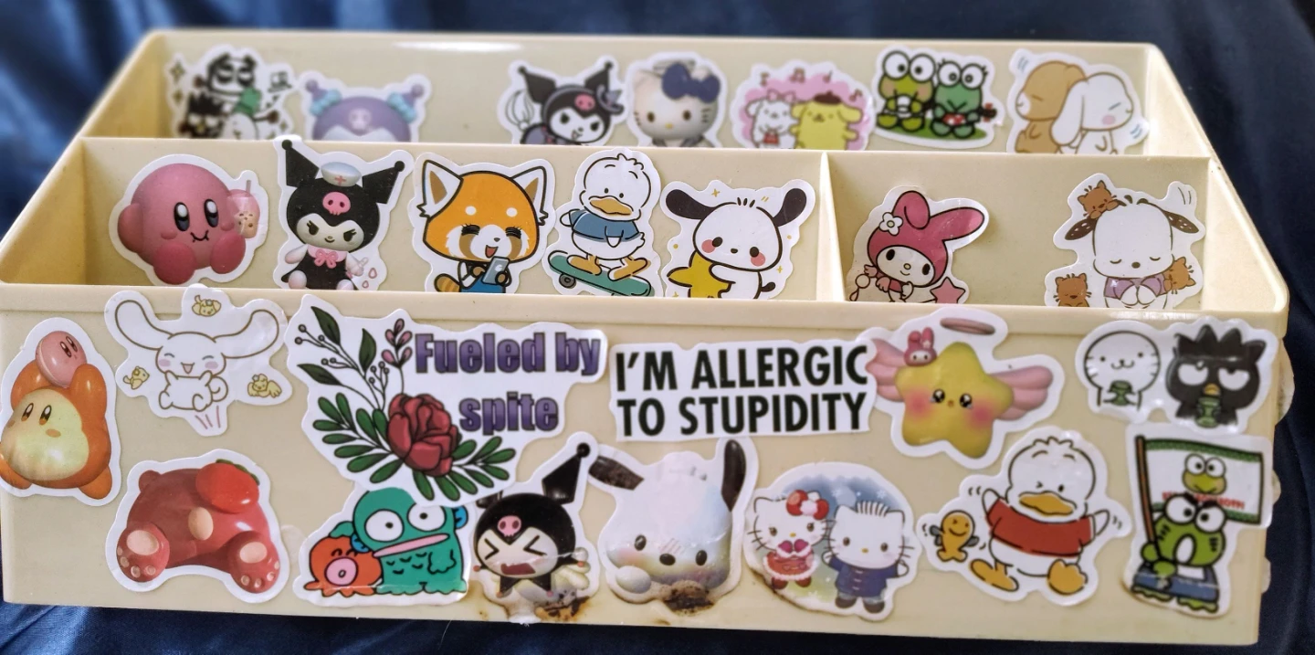 Desk Organizer Decorated In Sanrio & Anime Sticker 🌱