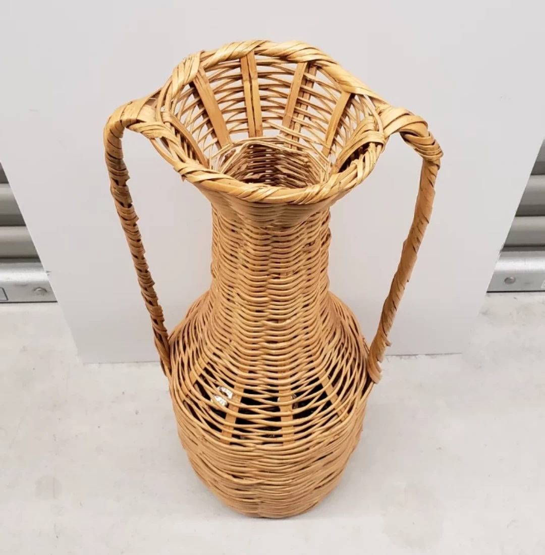 Wicker Vase with Handles
