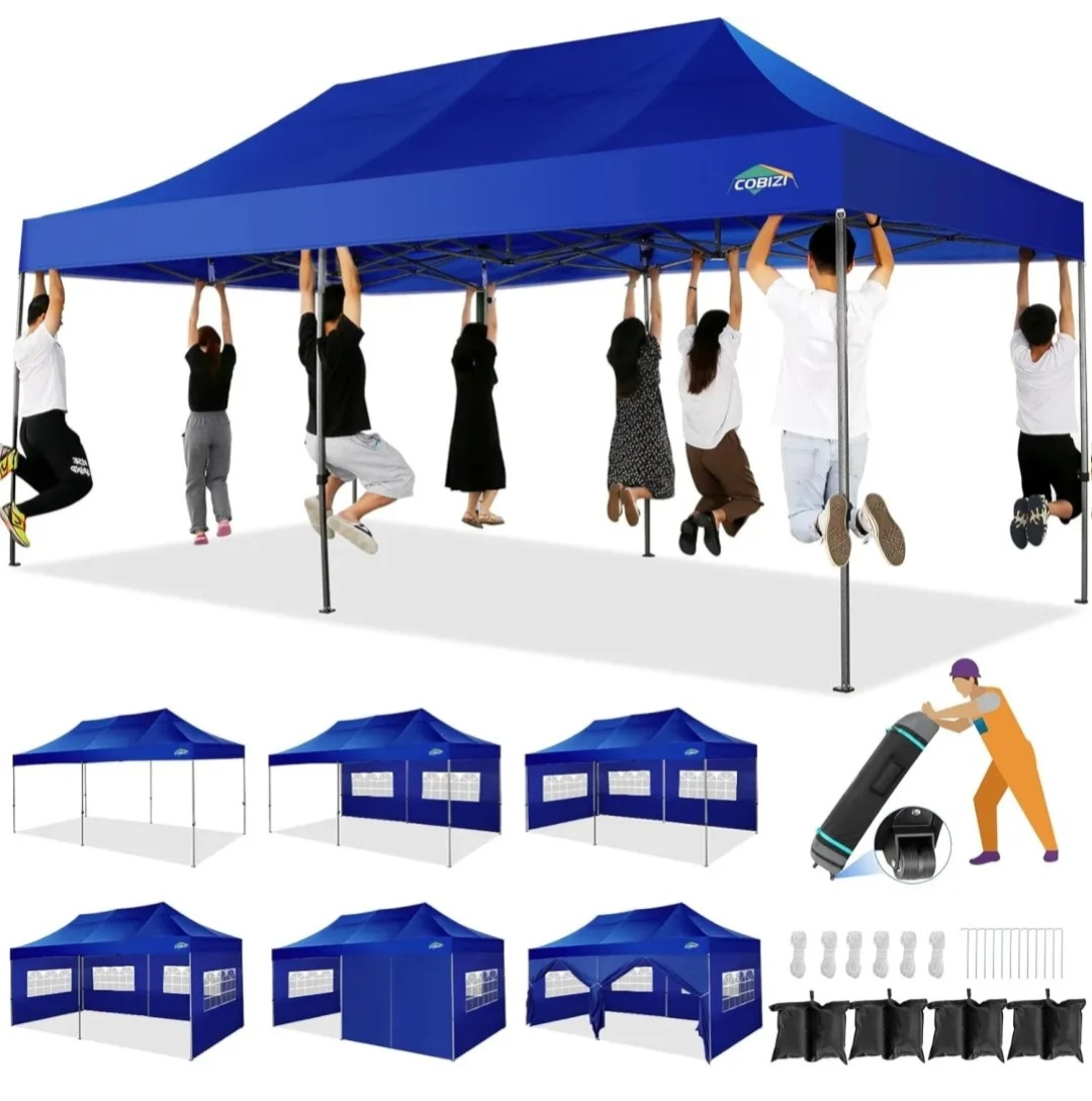 COBIZI 10x20 Heavy Duty Pop Up Canopy with Sidewalls