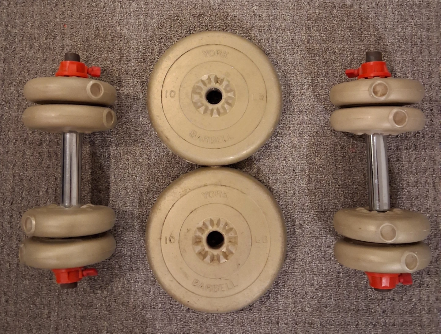 York Barbell Adjustable Dumbbells (40 lbs total)