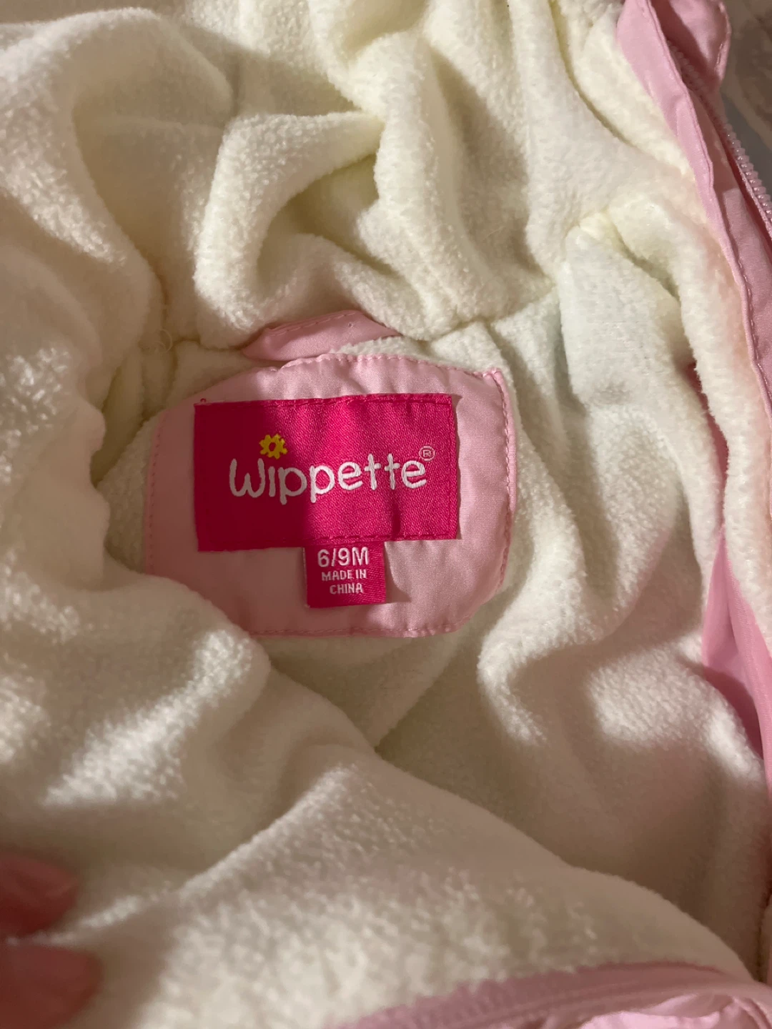 Wippette Pink Teddy Bear Snowsuit Bunting Bag 6/9M - photo 2