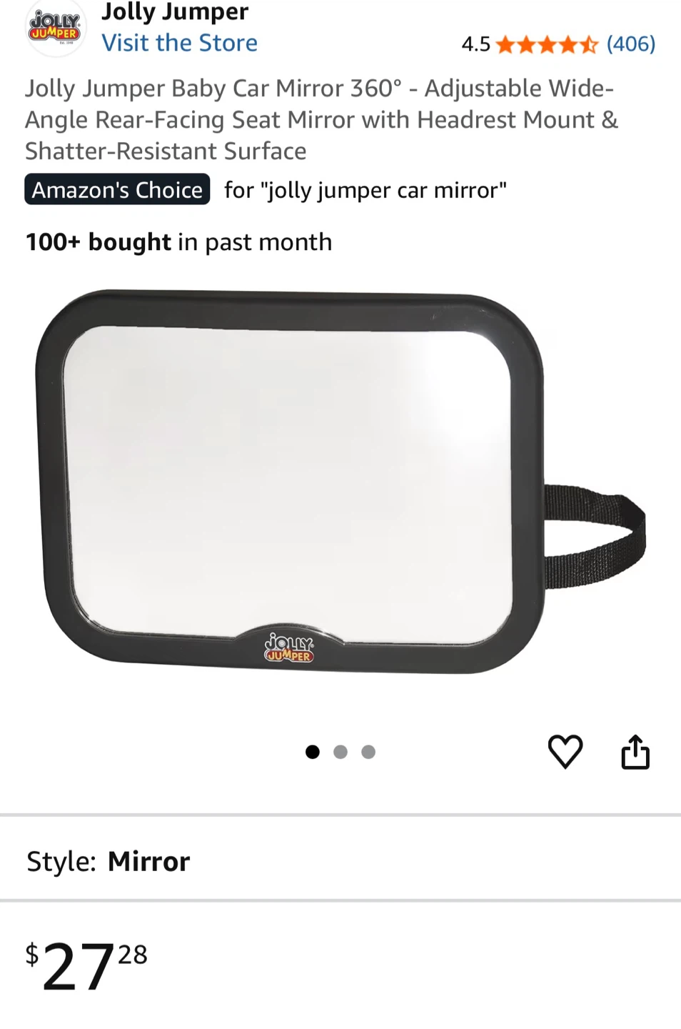 Jolly Jumper Baby Car Mirror