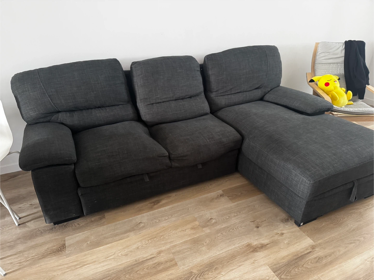 Dark Grey Sectional Sofa with Storage
