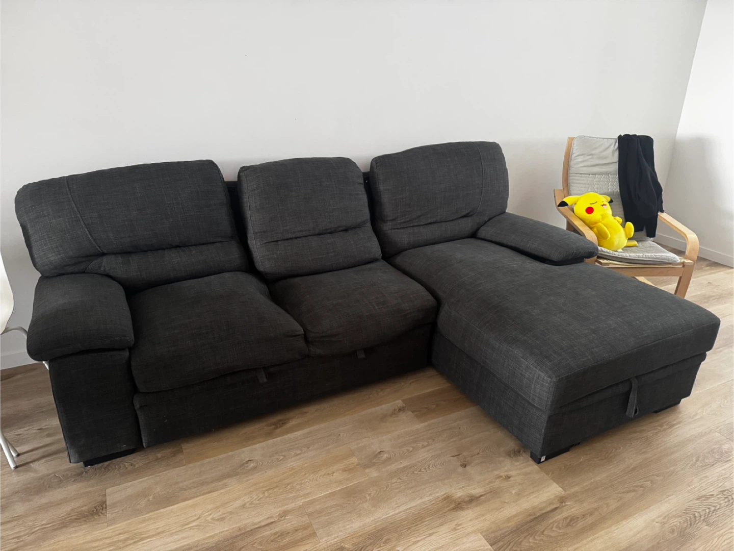 Dark Grey Sectional Sofa with Storage - photo 2