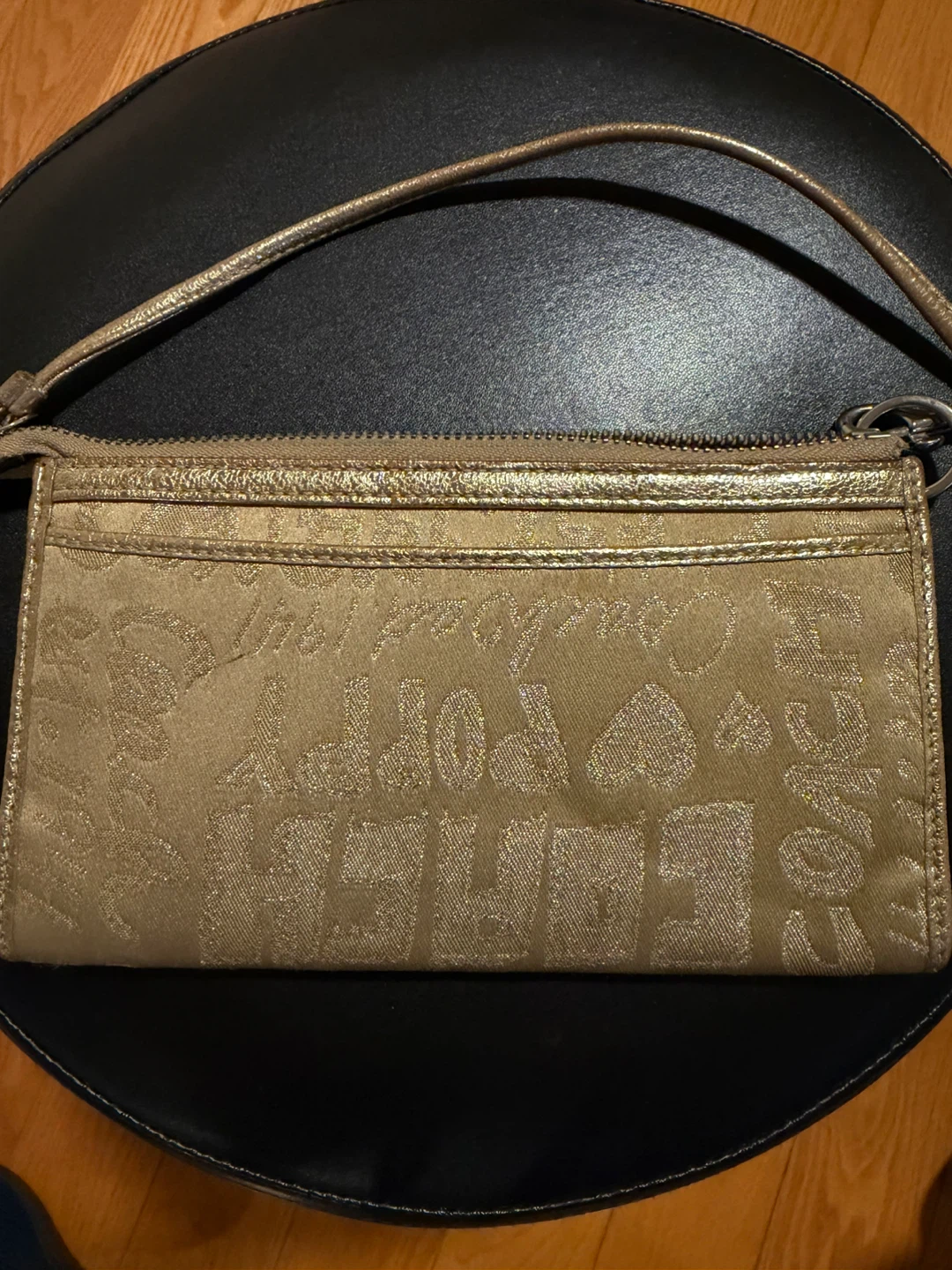 Coach Poppy Gold Monogram Wristlet - photo 2
