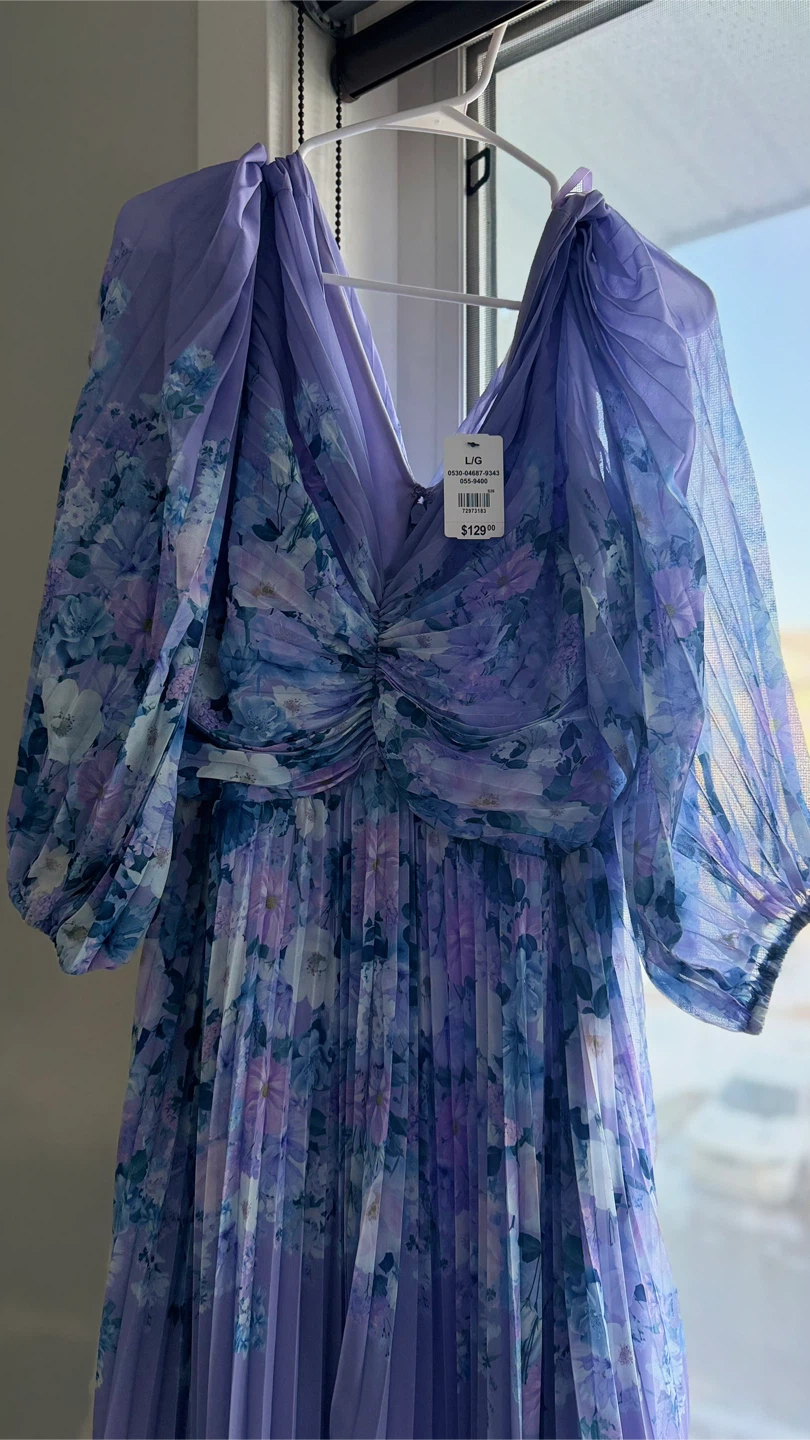 Floral Print Pleated Midi Dress
