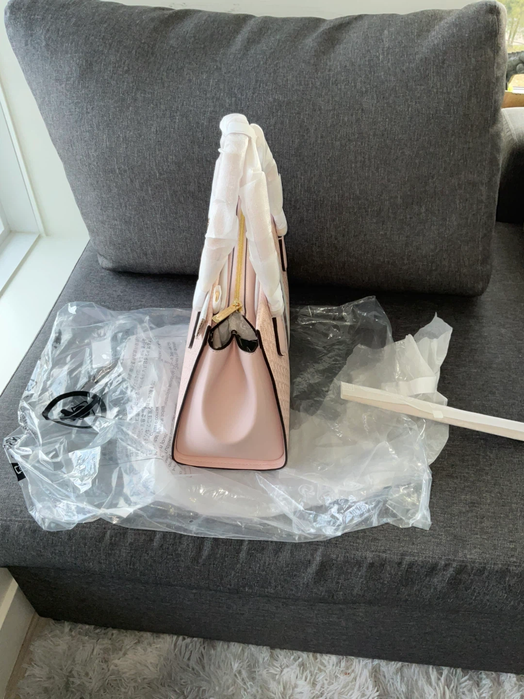 Brand new original Michael Kors Pink Signature Stripe Tote Bag - photo 4