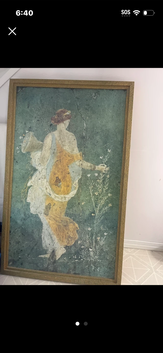 Framed Art Print - Vintage Style Woman with Flowers