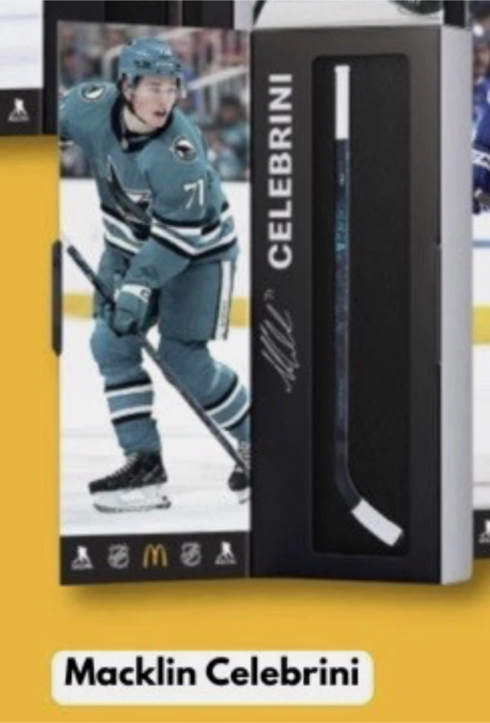 Quinn Hughes McDonald’s mini stick trade Celebrini - photo 2