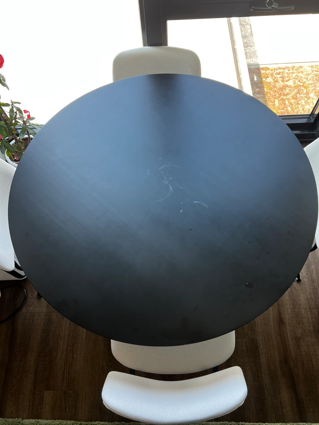 Solid Wood Round Dining Table – 44” – Modern Black Finish - photo 2