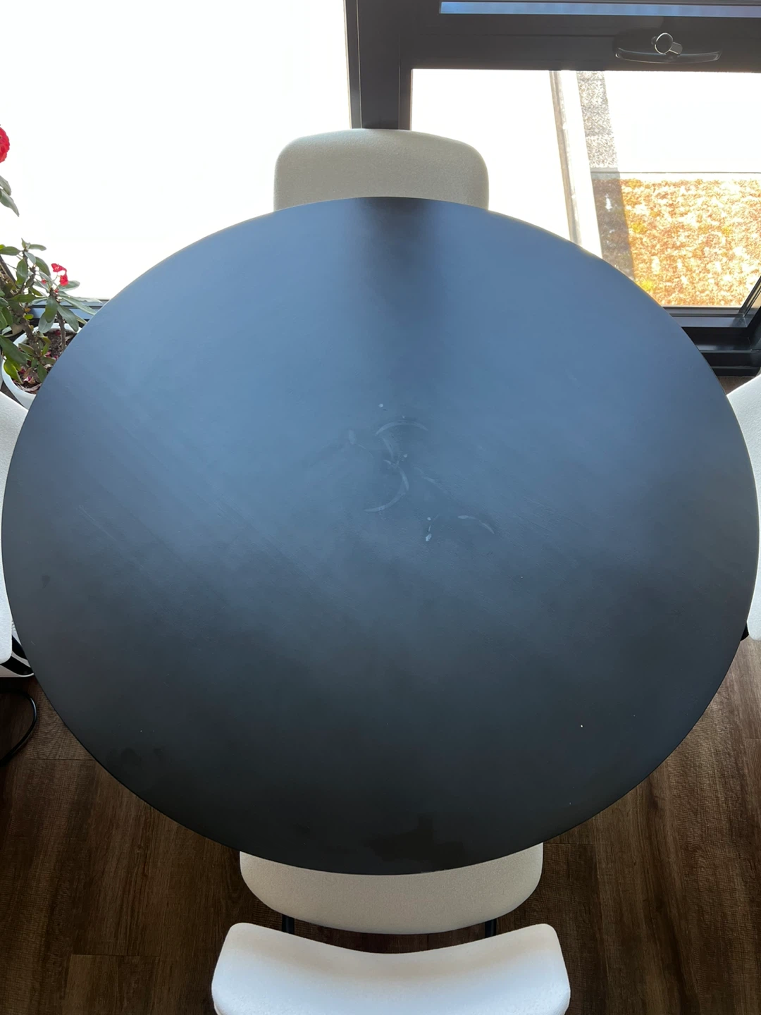 Solid Wood Round Dining Table – 44” – Modern Black Finish - photo 3