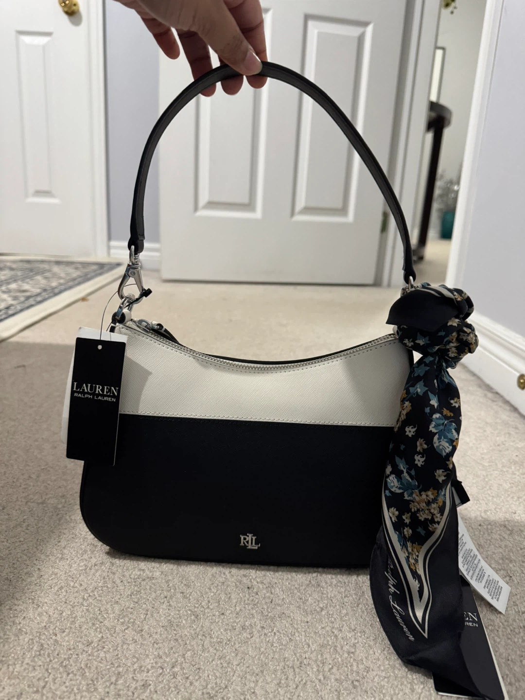 Brand New Lauren Ralph Lauren Shoulder Bag with Scarf