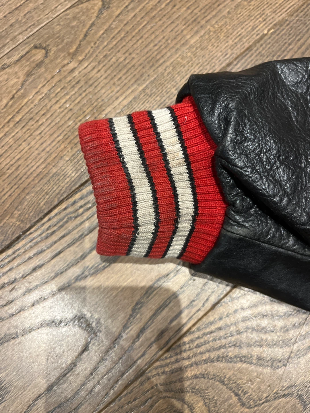 Red Canada Letterman Jacket with Black Leather Sleeves - photo 3