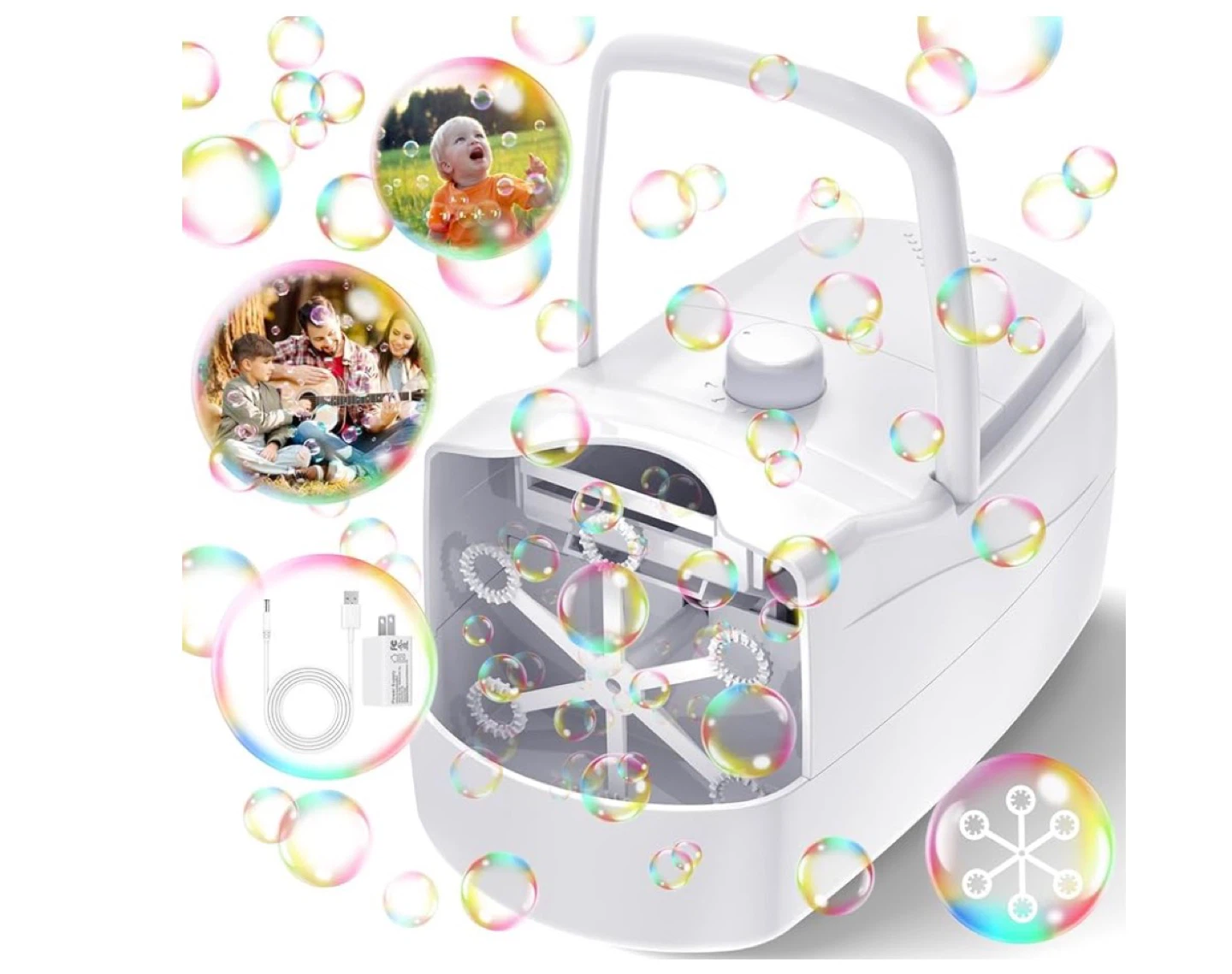 Automatic Bubble Machine with USB Cable