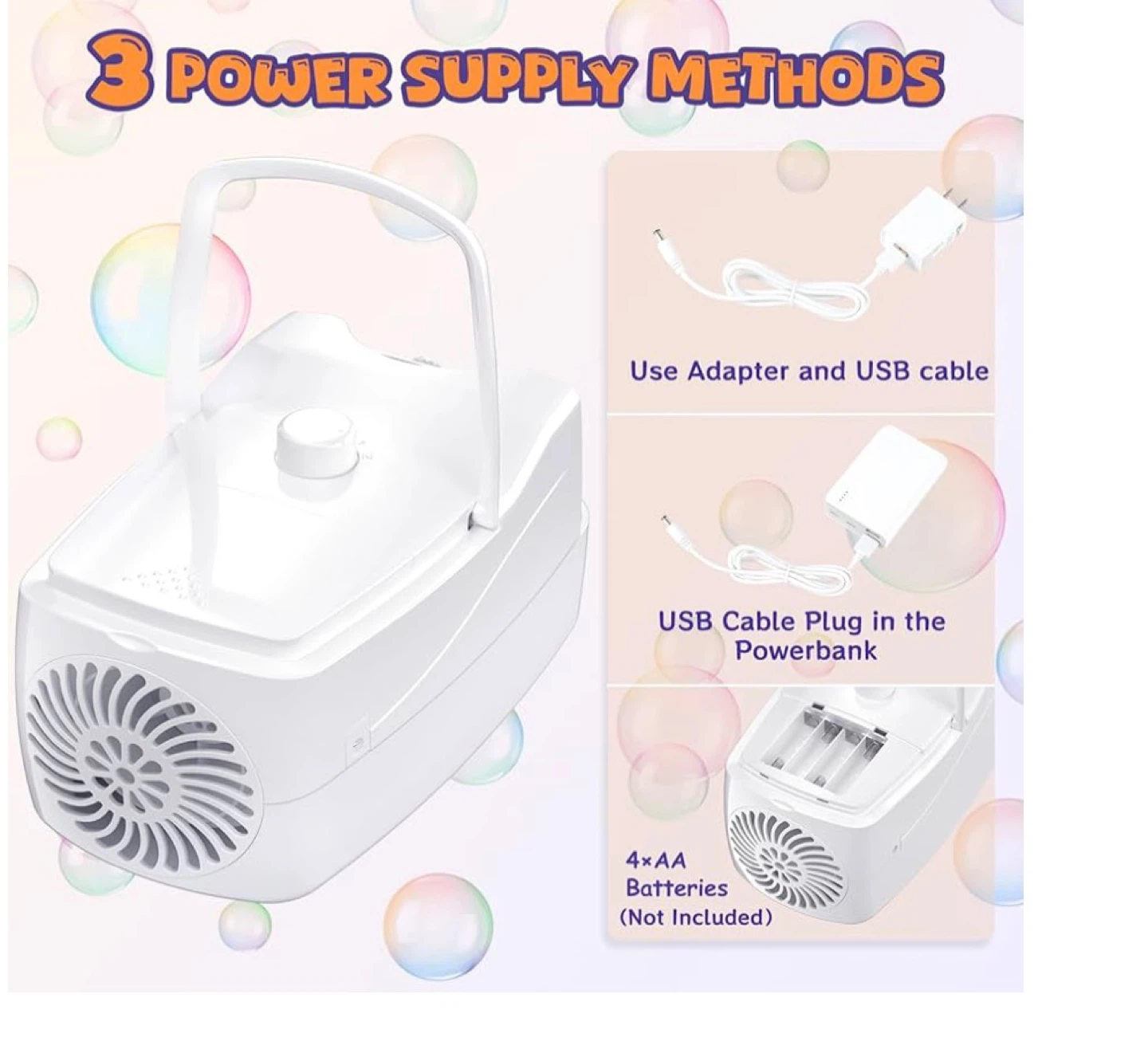 Automatic Bubble Machine with USB Cable - photo 3