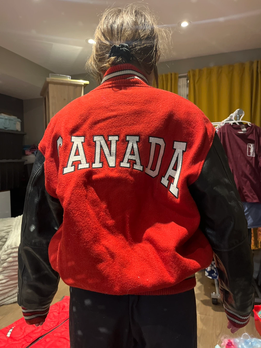Red Canada Letterman Jacket with Black Leather Sleeves - photo 5