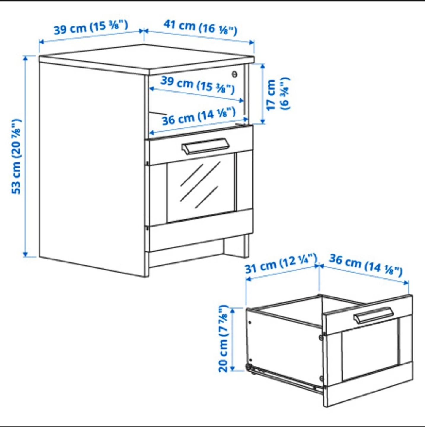 IKEA Nightstand with Drawer - photo 3