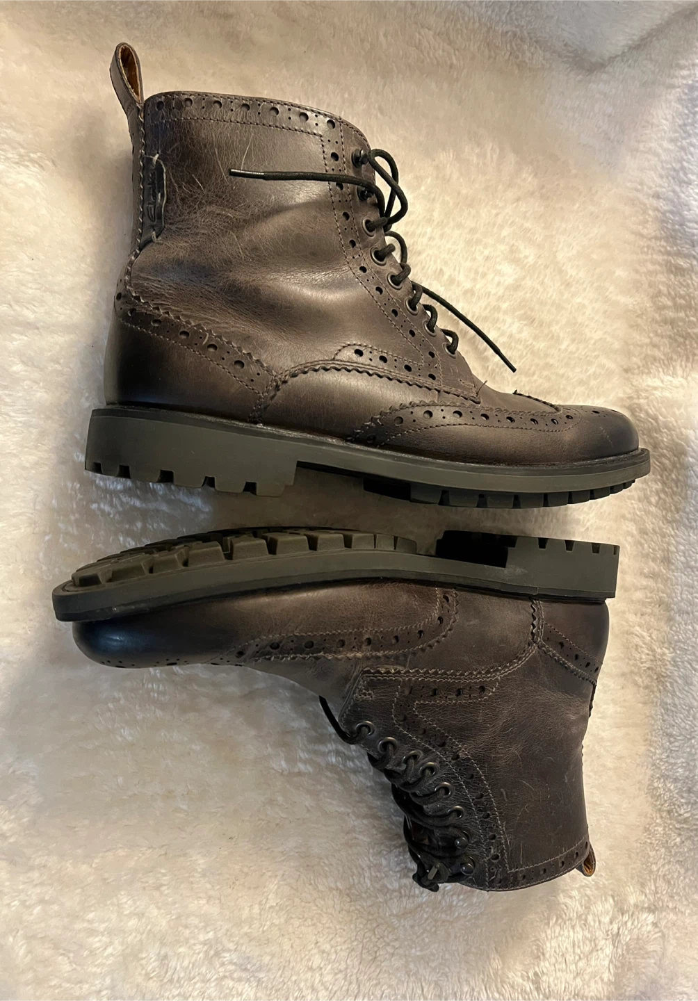 Clarks Men's Leather Wingtip Boots Size 10.5 - photo 2