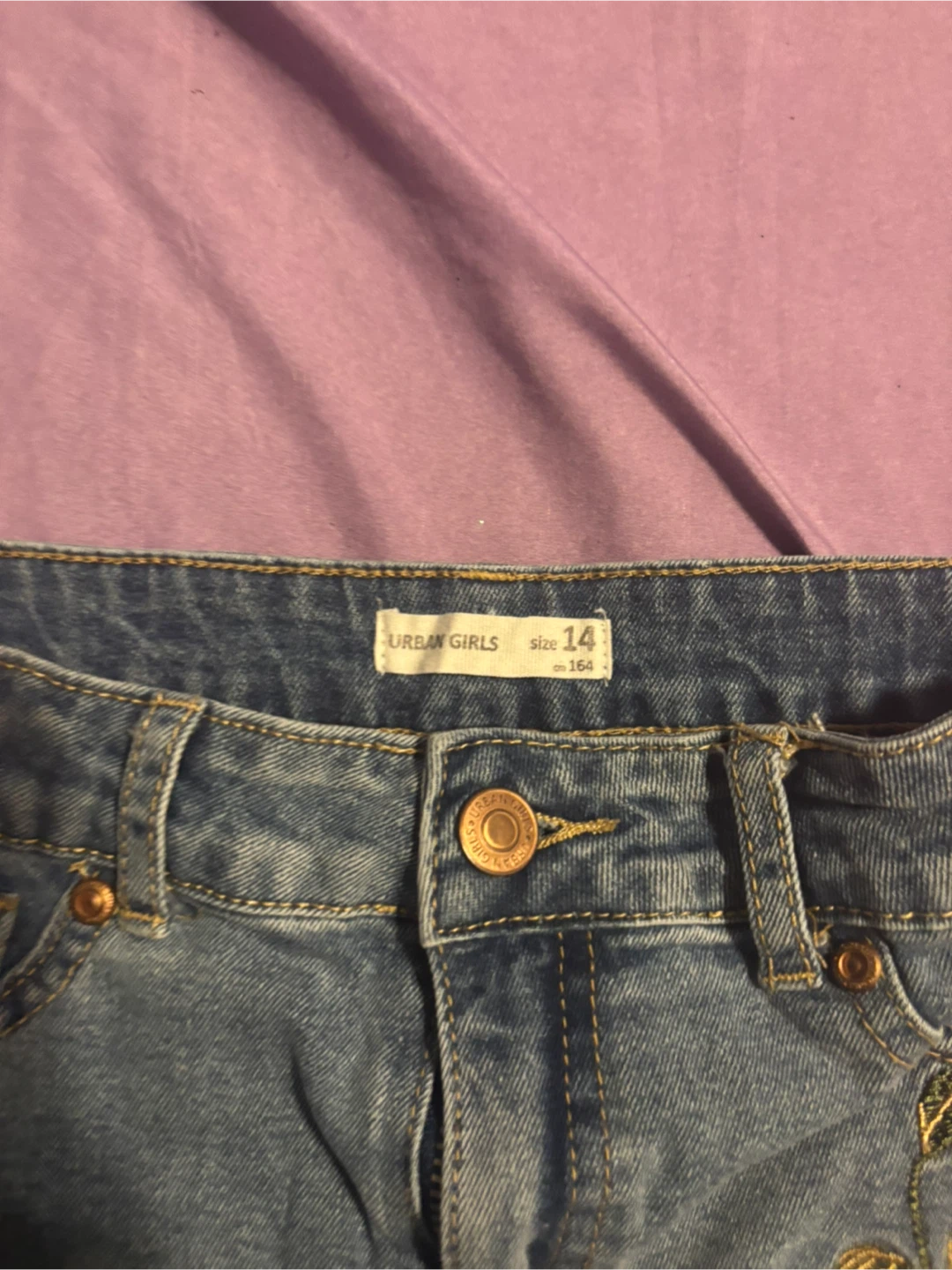 Urban Girls Embroidered Denim Shorts Size 14 - photo 2