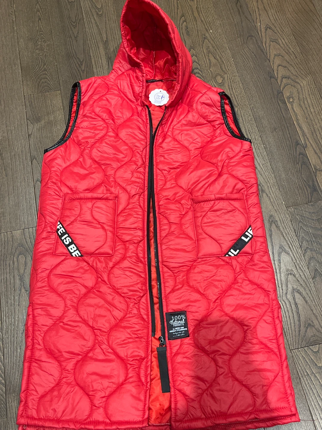 Woman’s Red Quilted Hooded Vest