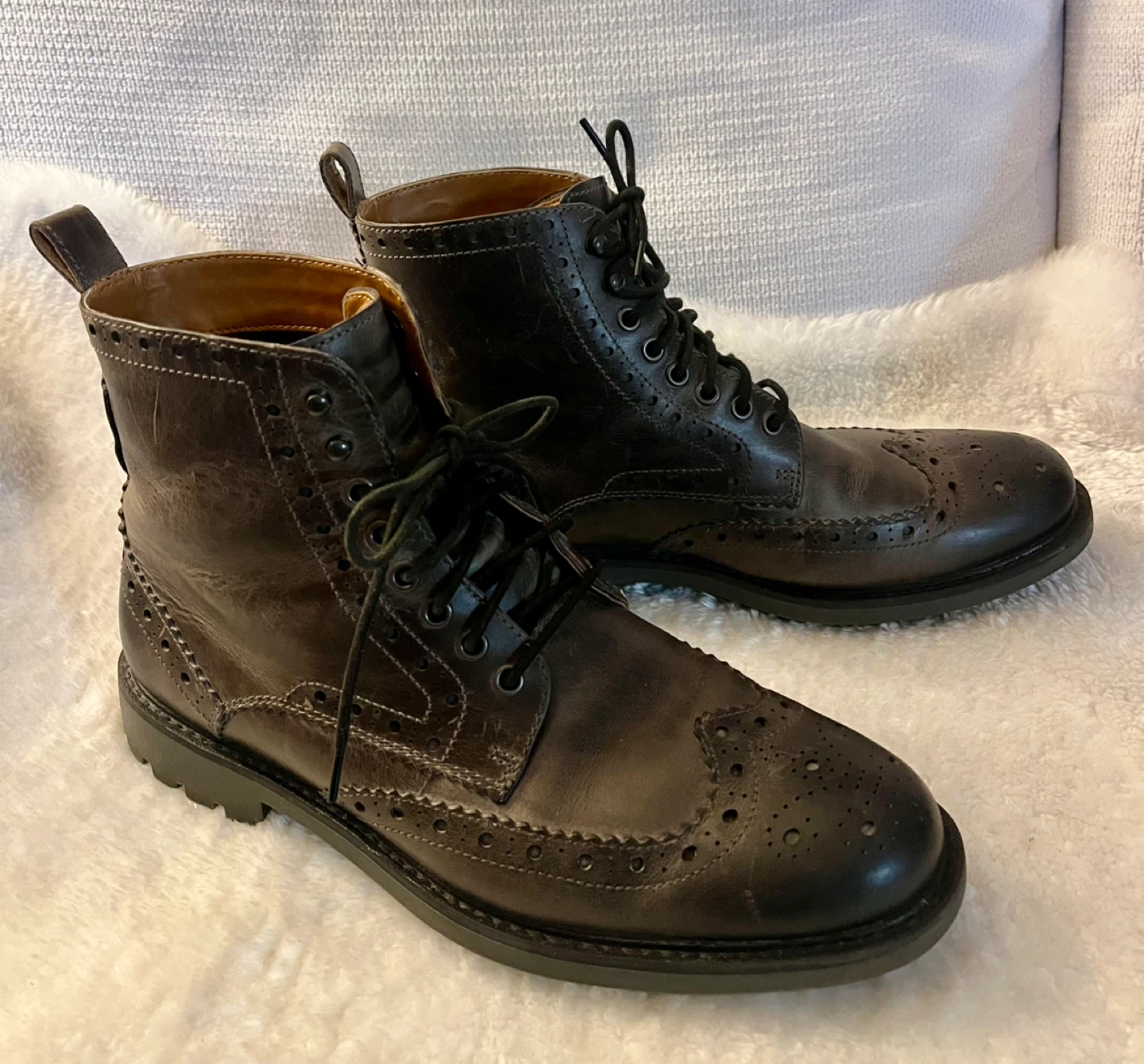Clarks Men's Leather Wingtip Boots Size 10.5 - photo 5
