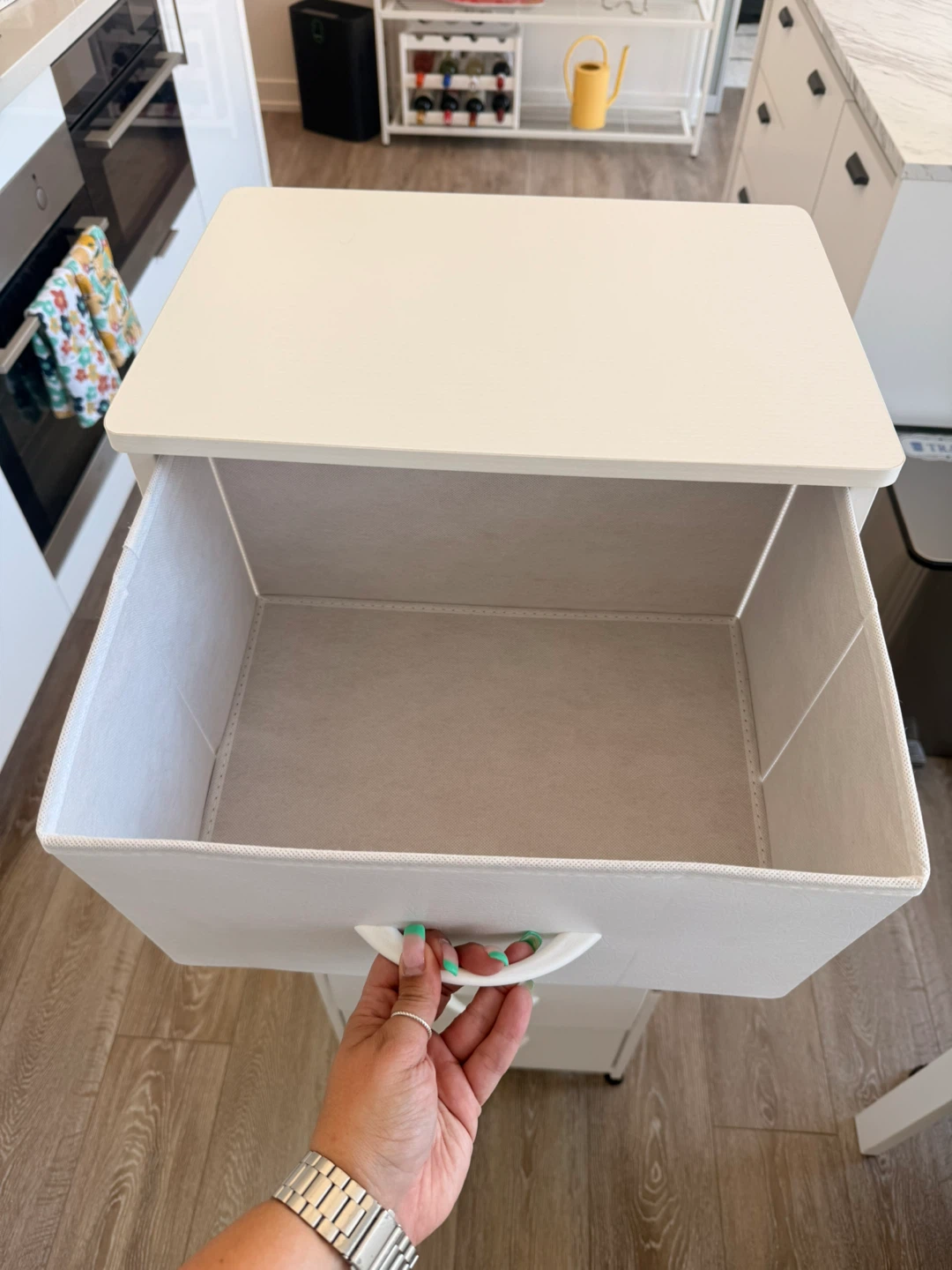 White 5-Drawer Fabric Storage Unit - photo 3