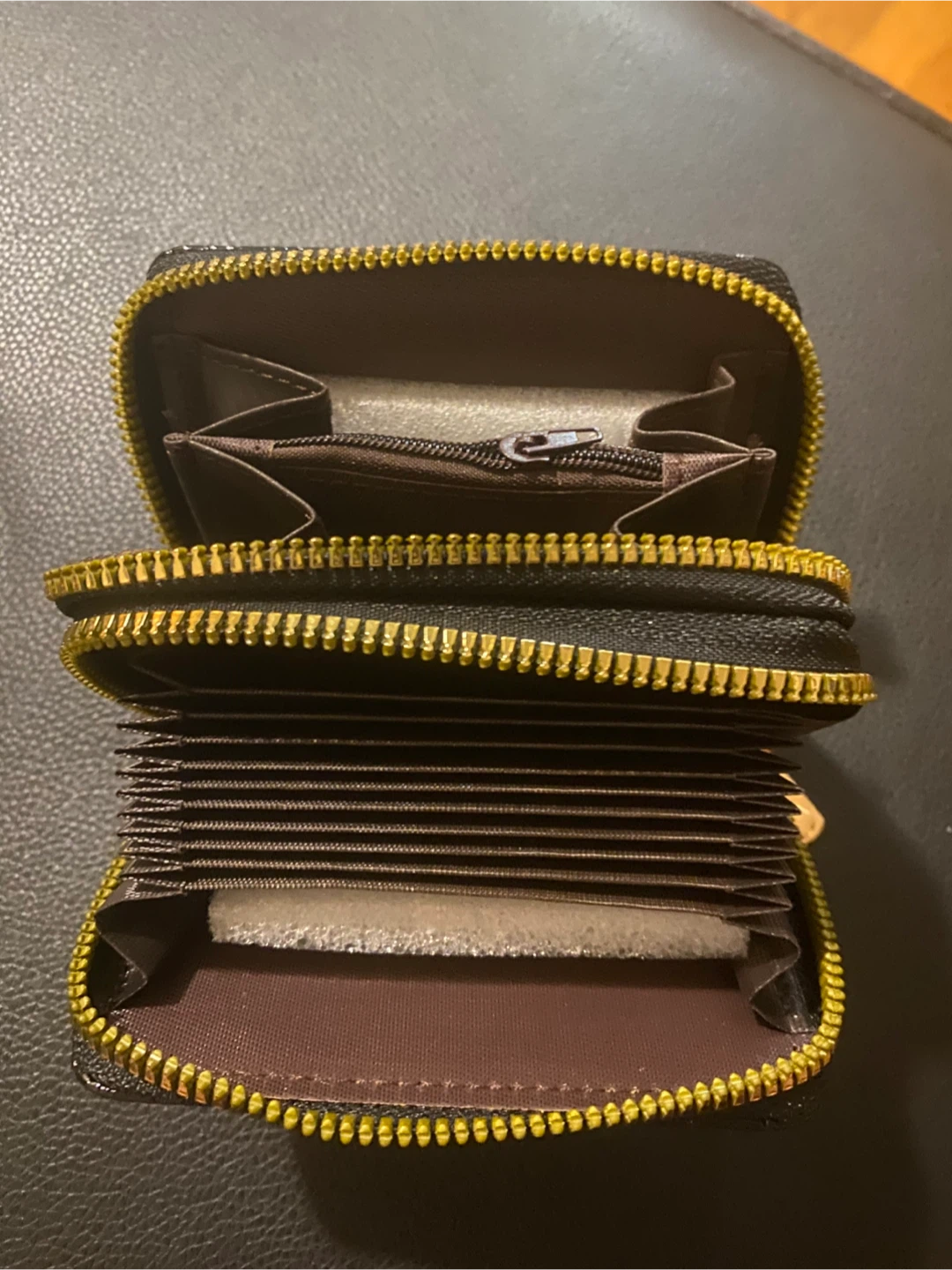 Black Monogram "M" Card Holder Wallet with Zipper - photo 2