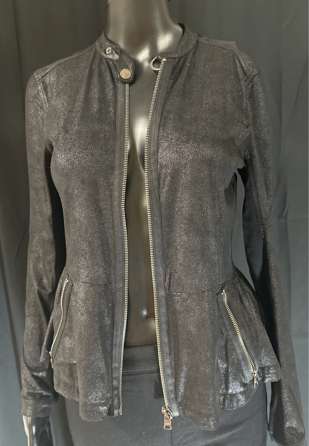 Black Peplum Moto Jacket - photo 2