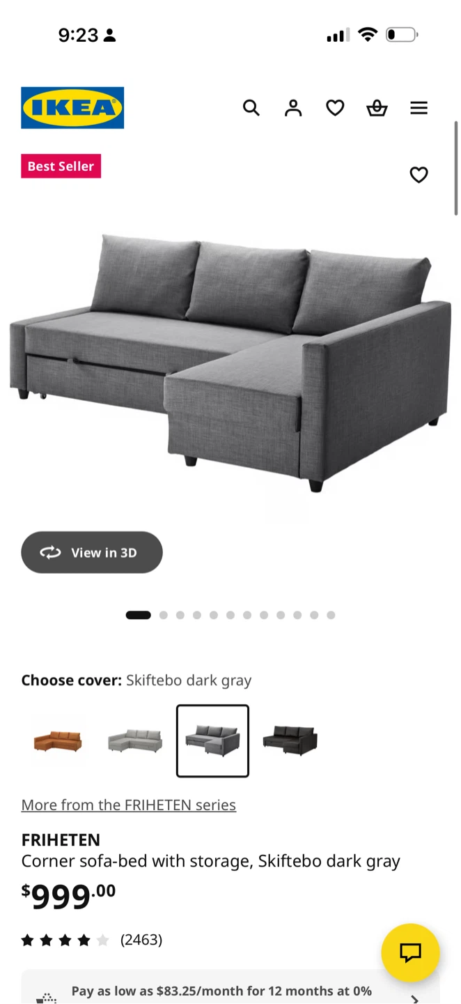 IKEA FRIHETEN Corner Sofa-Bed with Storage - photo 3