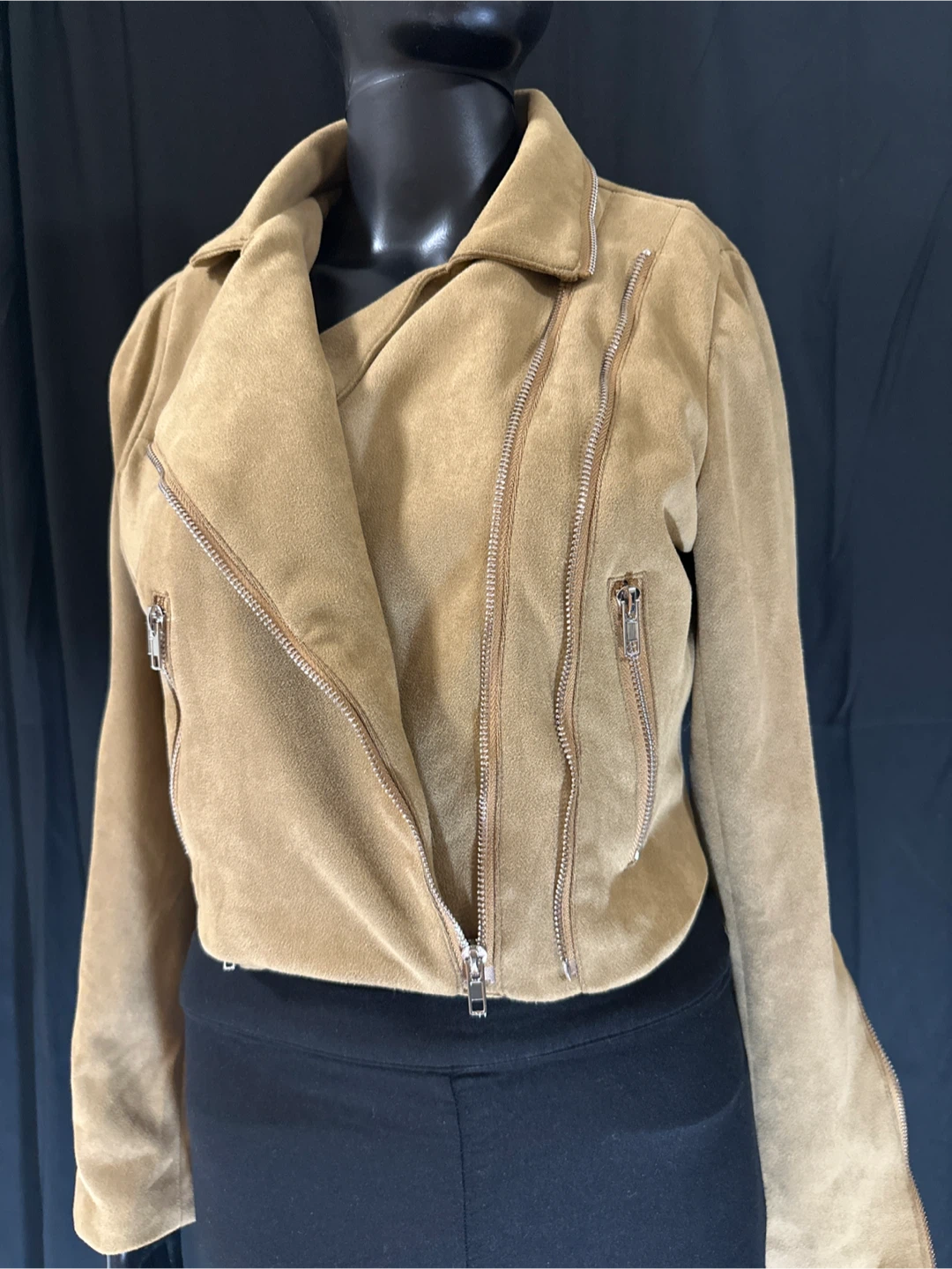 Tan Suede Moto Jacket - photo 2