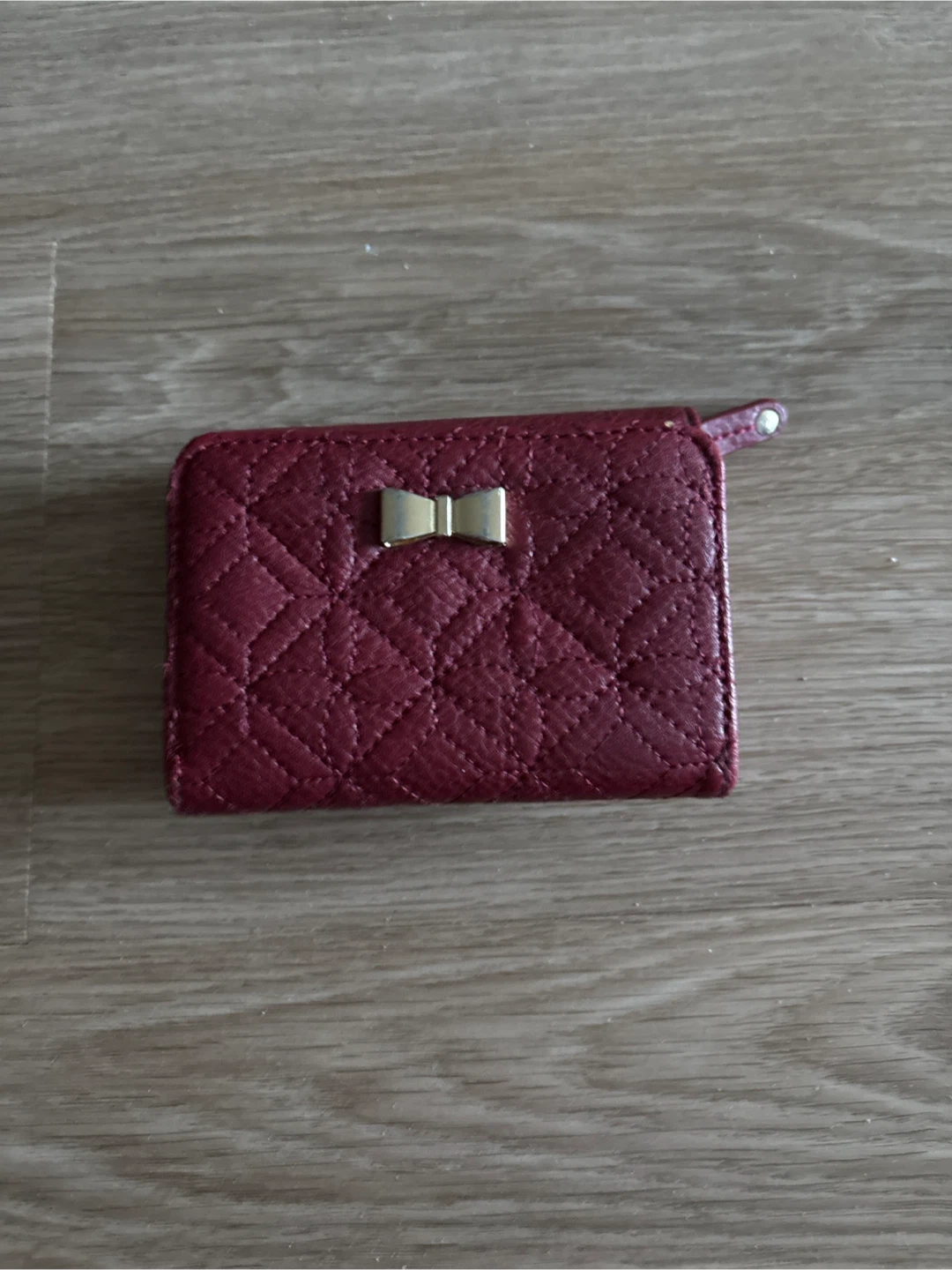 Quilted Wallet with Bow Accent