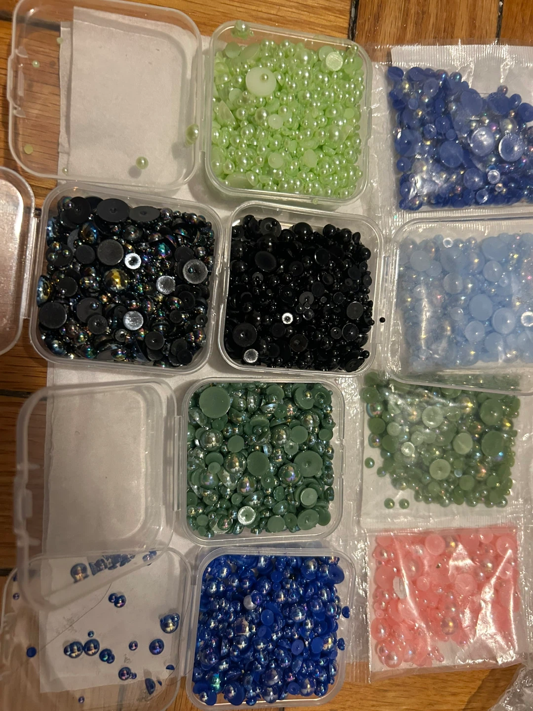 Assorted Craft Beads and Rhinestones