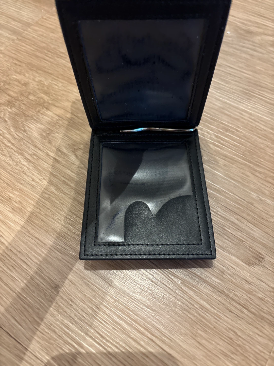 Black Leather Bifold ID Holder Wallet - photo 2